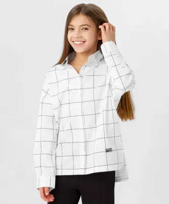 Рубашка в клетку белая (170)