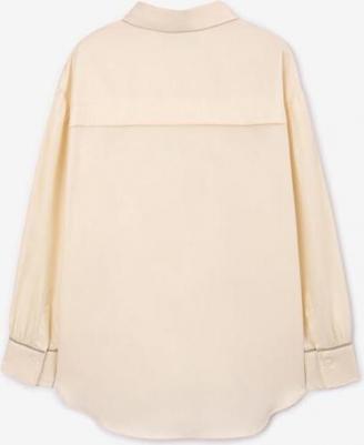 Блузка oversize с длинным рукавом белая Select, 134, 223GLEGC2202 – фото 1