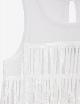 Блузка с пайетками белая для девочек (104) – фото 2