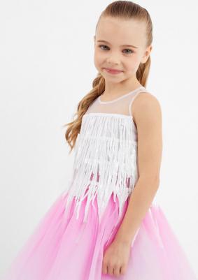 Блузка с пайетками белая для девочек (104) – фото 3