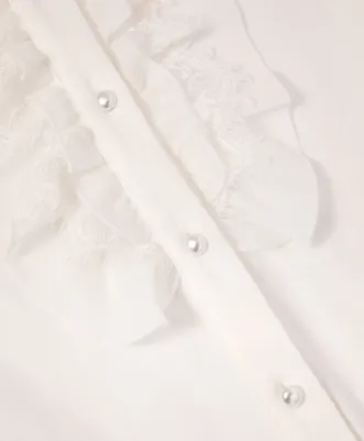 Блузка трикотажная белая (146) – фото 2