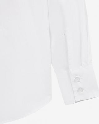 Рубашка оверсайз из поплина белая для девочки (128) – фото 3