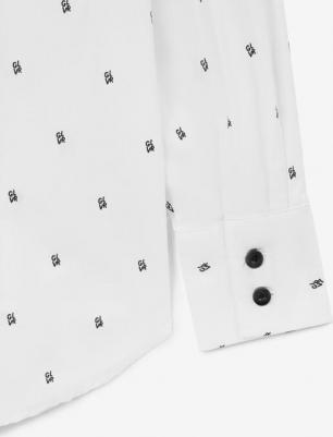 Рубашка оверсайз с принтом белая для девочки, 134, 224GSGC2207 – фото 5