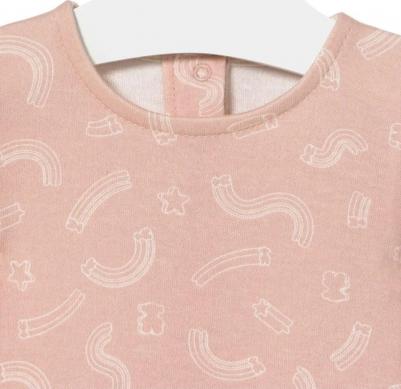 Боди для малыша с юбкой из хлопка с мишками и радужными звездочками, мятный зеленый – фото 3