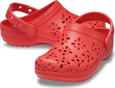 Детские классические цветочные вырезанные сабо K Clogs, розовый – фото 2