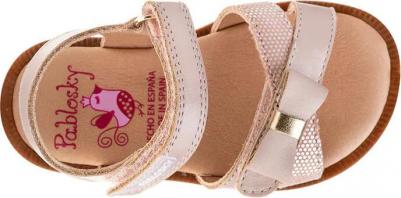 Сандалии из кожи для девочек с застежкой-липучкой, белый – фото 8