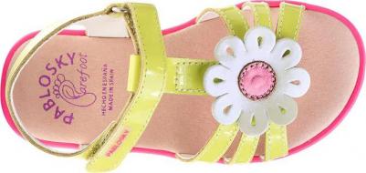 Сандалии кожаные для девочек с застежкой-липучкой, зеленый – фото 3