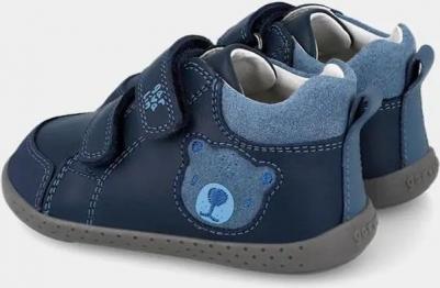 Детские ботиночки из натуральной кожи, поддерживающие естественное развитие стопы, темно-синий – фото 1