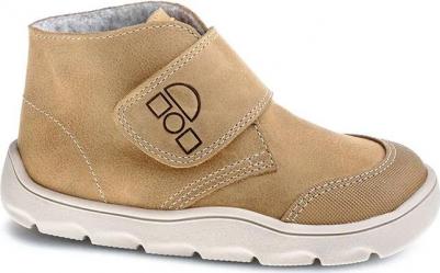 Детские кожаные ботиночки на липучках, коричневый – фото 1