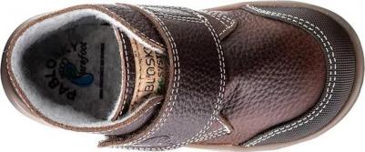 Детские кожаные ботиночки на липучках, коричневый – фото 4