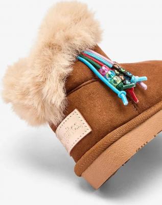 Ботинки с боковой шнуровкой, светло-коричневый – фото 1