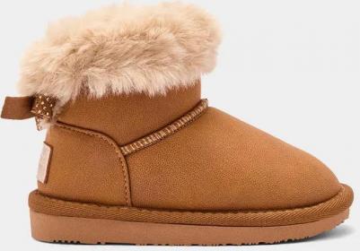 Ботинки с лентой и стразами, светло-коричневый