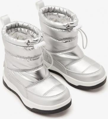 Детские ботинки с утепленной подкладкой из меха, серебряный – фото 2