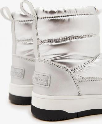 Детские ботинки с утепленной подкладкой из меха, серебряный – фото 4