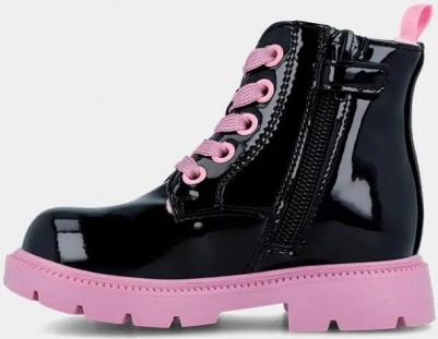 Детские ботинки с блестящей отделкой и деталями в виде овечки, черный/розовый – фото 8