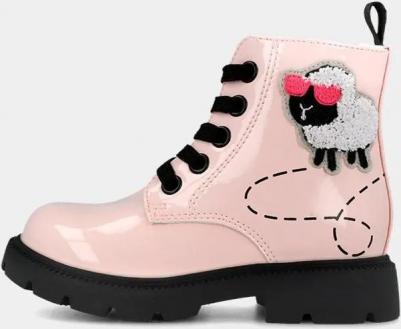 Детские ботинки с блестящей отделкой и деталями в виде овечки, черный/розовый – фото 9