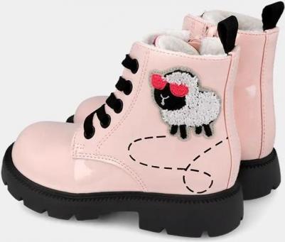 Детские ботинки с блестящей отделкой и деталями в виде овечки, черный/розовый – фото 11