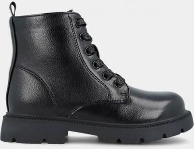 Детские ботинки в военном стиле с застежкой-молнией и шнурками, серебряный – фото 6