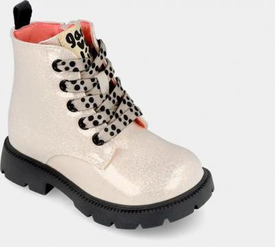 Детские ботиночки с блестящей отделкой и легким блеском, кремовый – фото 1