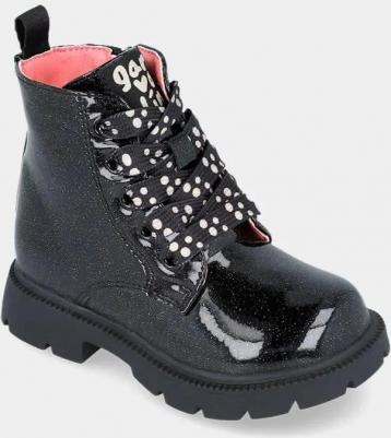 Детские ботиночки с блестящей отделкой и легким блеском, кремовый – фото 3