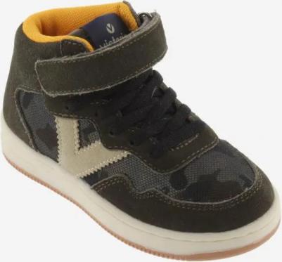 Детские спортивные ботинки с высоким голенищем из замши и эластичным шнурком, бежевый – фото 7