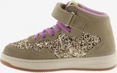 Детские спортивные ботинки с высоким голенищем из замши и эластичным шнурком, бежевый – фото 8