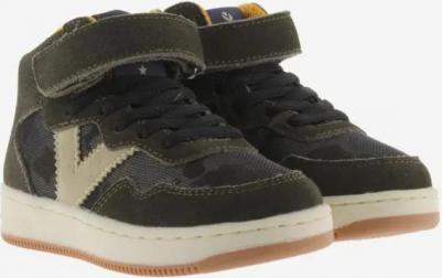 Детские спортивные ботинки с высоким голенищем из замши и эластичным шнурком, бежевый – фото 9