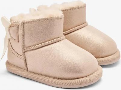 Детские ботинки Tecnobaby с бережным дизайном и бантом, бежевый – фото 3