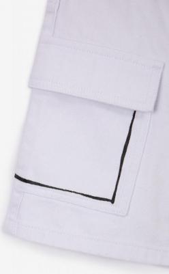 Шорты джинсовые с накладными карманами белые для девочек (140) – фото 1