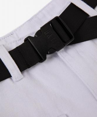 Шорты джинсовые с накладными карманами белые для девочек (140) – фото 2