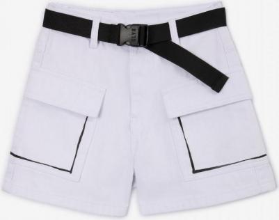 Шорты джинсовые с накладными карманами белые для девочек (152) – фото 6