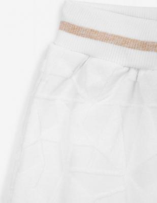 Шорты махровые с фактурным геометрическим рисунком белые для девочки 4630057387326 – фото 3