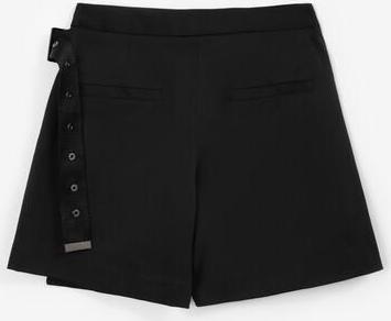 Юбка-шорты из текстиля чёрная для девочки (164) – фото 1