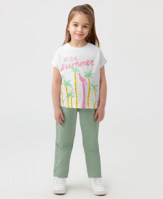 Брюки детские 123BBGMC63014800, цвет зеленый, размер 104 – фото 2