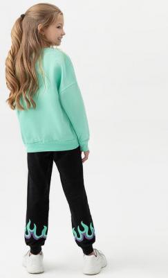 Брюки-джоггеры с принтом черные 222BBGF56010800 р.104 – фото 2