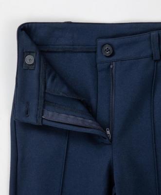 Брюки классические с прорезными карманами синие (146) – фото 1