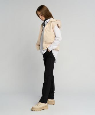 Брюки классические с застроченными стрелками черные (146) – фото 4