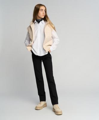 Брюки классические с застроченными стрелками черные (170) – фото 5