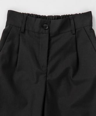 Брюки палаццо прямые с подворотами черные (134) – фото 4