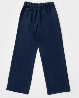 Брюки палаццо с защипами синие (164) – фото 2