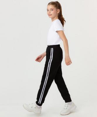 Брюки с лампасами черные (164) – фото 3