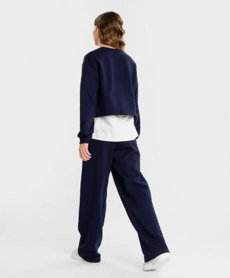 Брюки широкие с лампасами синие (152) – фото 7