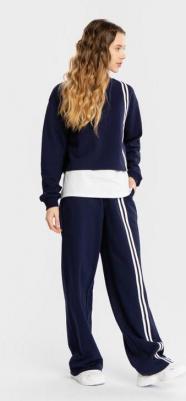 Брюки широкие с лампасами синие (164) – фото 5