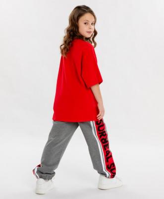 Джоггеры с лампасами серые для девочки (134) – фото 1