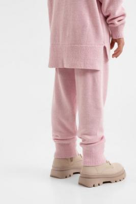 Брюки-джоггеры вязаные розовые для девочки, 128, 22402GMC3701 – фото 1