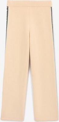 Брюки из вязаного трикотажа с лампасами бежевые для девочки, 152, 22408GJC3703 – фото 3