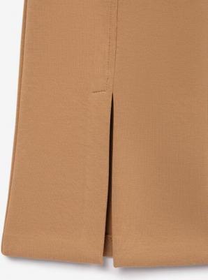 Брюки клёш трикотажные с разрезами коричневые для девочки, 164, 22408GJC5606 – фото 4