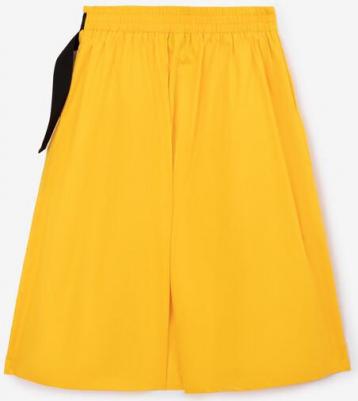 Брюки-кюлоты с запахом, имитирующим юбку желтые для девочек (152) – фото 3