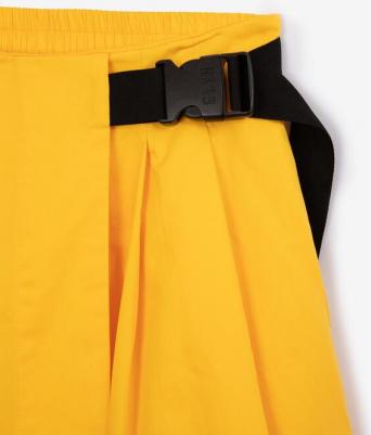 Брюки-кюлоты с запахом, имитирующим юбку желтые для девочек (164) – фото 1