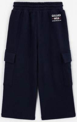 Брюки расклешенные с карго-карманами тёмно-синие, 104, 22403GMC5604 – фото 1